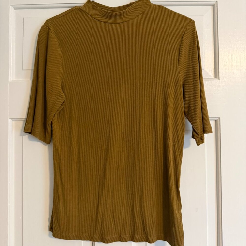 A New Day Green Mock Neck Tee